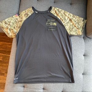 Nike Dri Fit Seahawks Camo Salute to Service Shirt